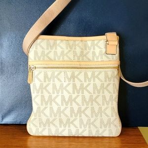 Michael Kors cream cross body purse